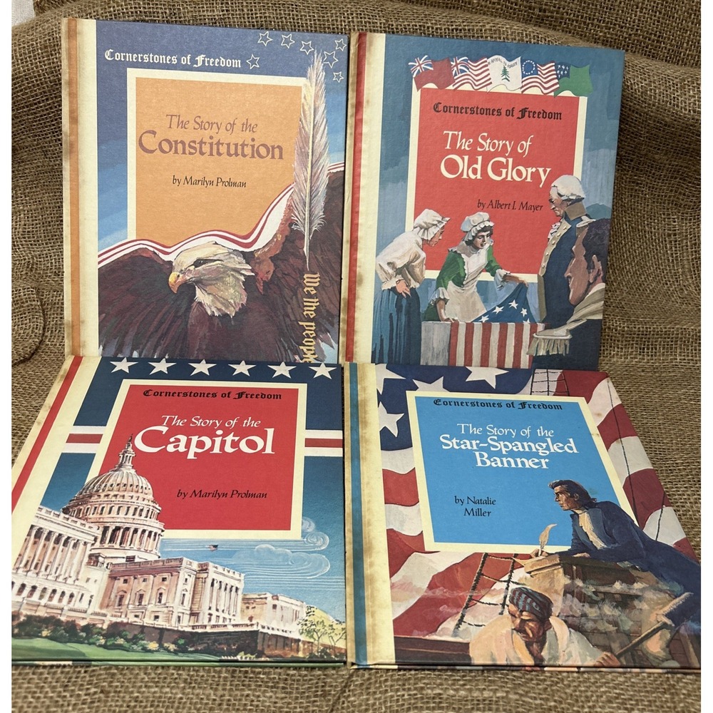 Vintage Childrens Press History Cornerstones of Freedom 4 Books Hardcover 60 70s